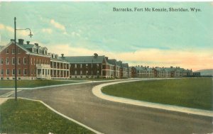 Sheridan Wyoming WY Fort McKenzie Barracks 1914 Postcard Used