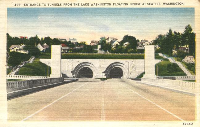 Entrance to Tunnels from Lake Washington - Seattle, Washington Linen