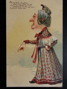 Comic Embossed PC c1907 Old Lady AH MY DEAR DAUGHTER Braune & Levy Series 5897