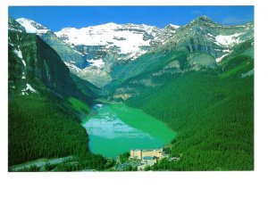 Aerial, Lake Louise, Chateau, Alberta, Canadian Rockies,