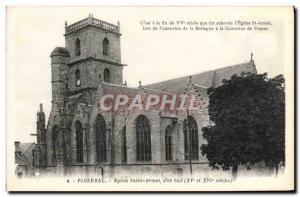 Postcard Ploermel Old church Saint Armel