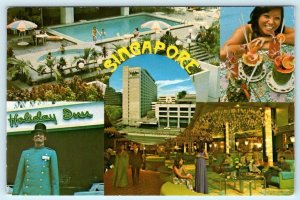 SINGAPORE ~ Multi View HOLIDAY INN HOTEL Advertising 4x6 Postcard