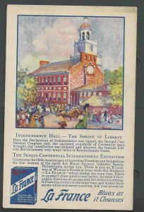 Ca 1918 PPC* INDEPENDENCE HALL PHILA PA LISTS IMPORTANT EVENTS DURING SEE INFO