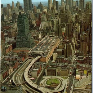 c1950s New York City, NY Port Authority Bus Terminal Birds Eye Chrome PC A126