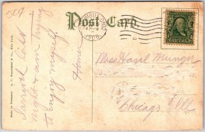 1908 The Spring Ohio State University Grounds Rocks Pathways Posted Postcard