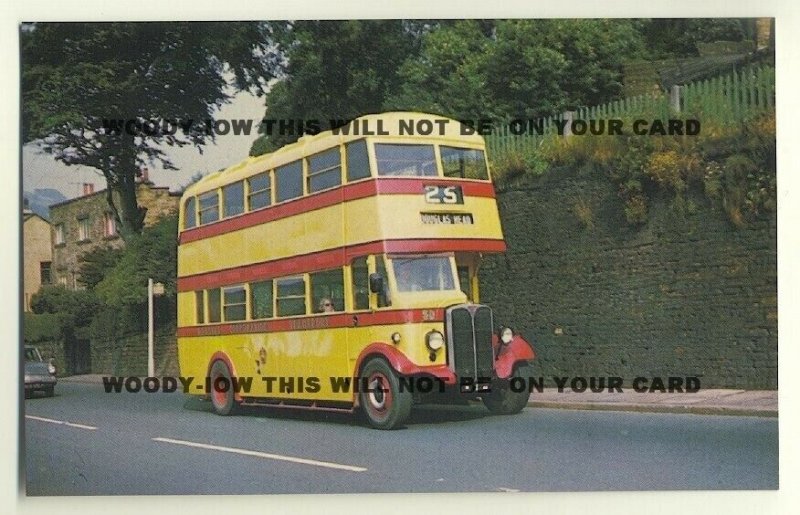tm182 - Douglas Corporation Bus No 55 to Douglas Head - postcard