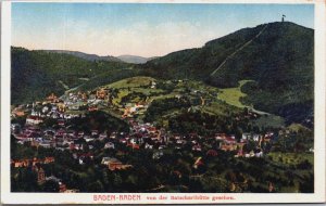 Germany Baden Baden von der Batschari Hütte Gesehen Vintage Postcard C170