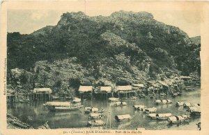 Postcard 1923 Vietnam Tonkin Baie D'Along Port De La Cac Ba boats FR24-2817