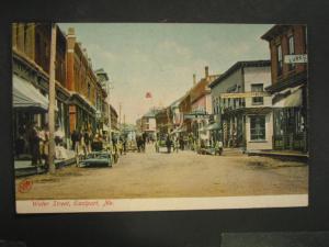 EASTPORT ME WATER ST STREET SCENE c1910 Postcard