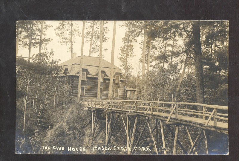 RPPC ITASCA STATE PARK MINNESOTA THE CLUB HOUSE VINTAGE REAL PHOTO POSTCARD