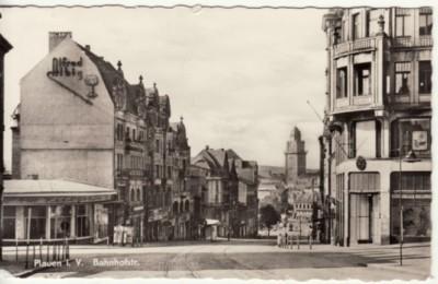 GERMANY   PLAUEN i.V.  BAHNHOFSTR  1960 RPPC postcard