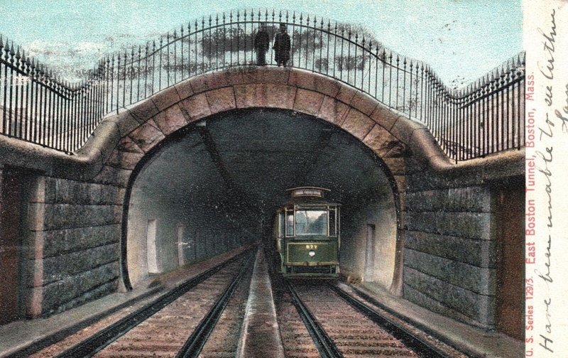 Vintage Postcard 1906 East Boston Tunnel Railway Landmark Boston Massachusetts