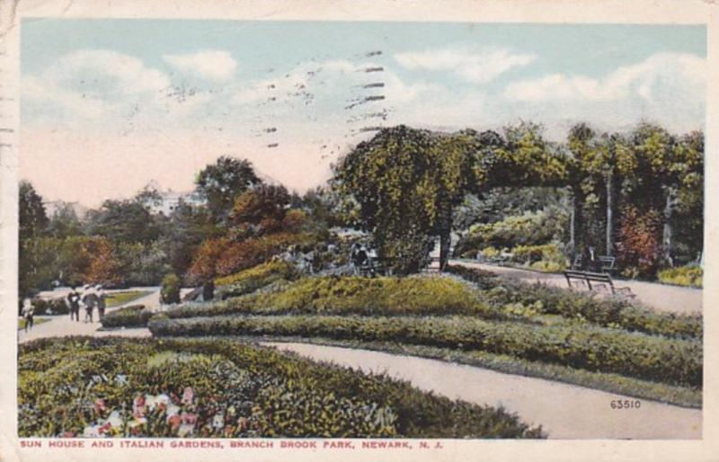 New Jersey Newark Branch Brook Park Sun House and Italian Gardens 1916