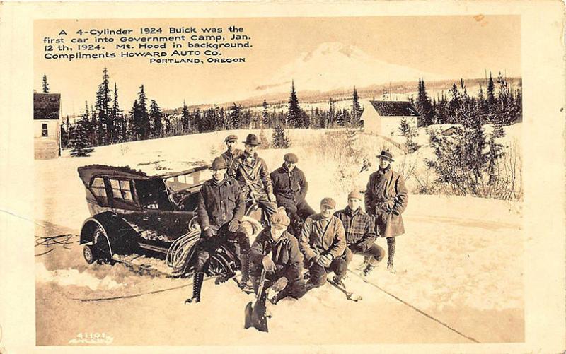 Portland OR 1924 Buick Mt Hood Government Camp Howard Auto RPPC Postcard