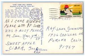 1969 Yates Cider Mill Unique Dequindre 23 Mile Road Rochester Michigan Postcard