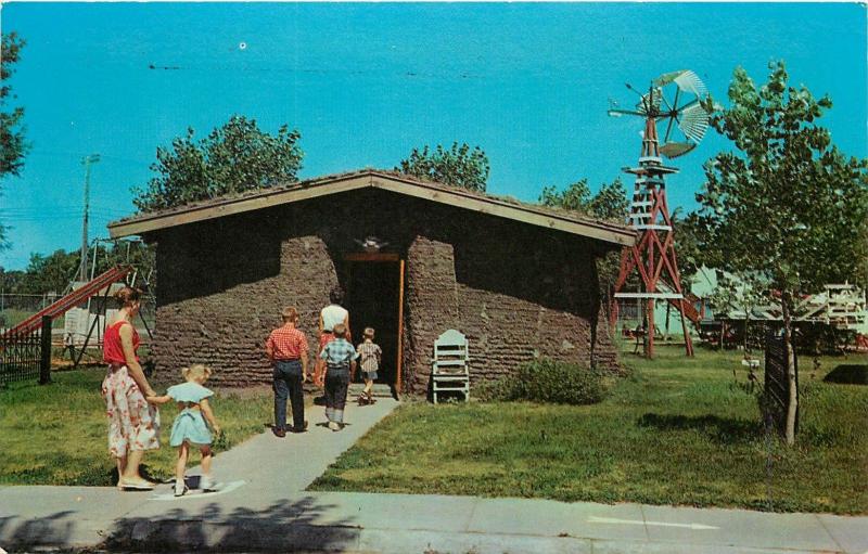 Sod House Pioneer Village Minden Nebraska NE on Roue US 6 Postcard