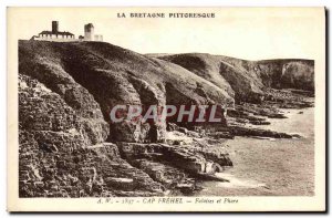 Postcard Old Cap Frehel Cliffs and Lighthouse