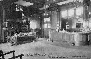 Denison Iowa Hotel Lobby Interior Antique Postcard K107171