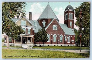 Greenwich New York Postcard St. Joseph's Catholic Church c1914 Vintage Antique