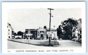 BARTON, Vermont VT ~ MEMORIAL BUILDING 1940s-50s Orleans County Postcard