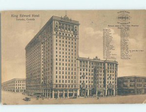 Damaged Back Divided-back KING EDWARD HOTEL Toronto Ontario ON AE2230