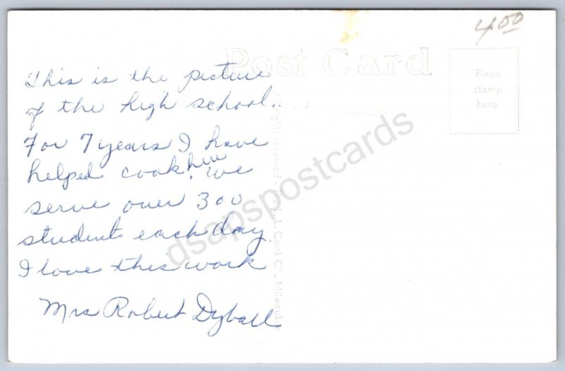 K44/ Fairfield Illinois RPPC Postcard c40-50s High School 292