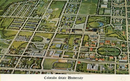 CO - Fort Collins. Colorado State University, Aerial View