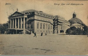 Germany Berlin Königliches Oper und Hedwigskirche Vintage Postcard 08.36