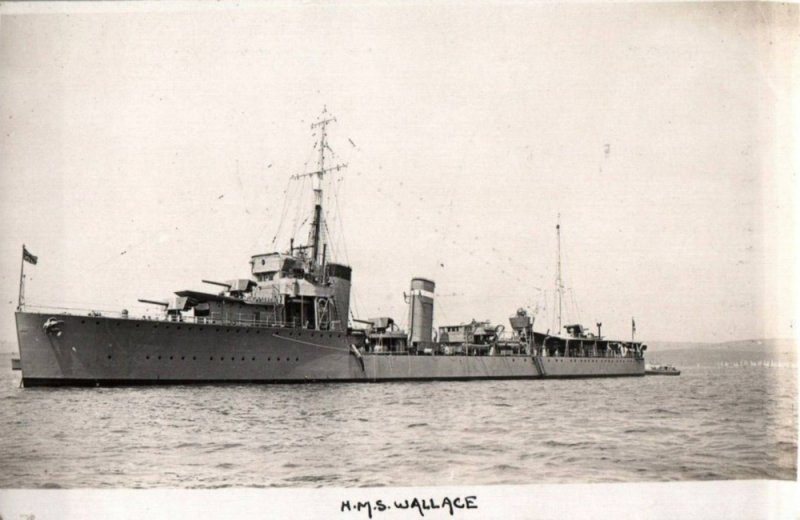 RPPC Photo British Royal Navy HMS Wallace Flotilla WWI