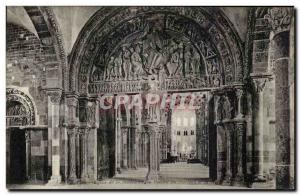 Old Postcard Vezelay Church Of The Madeleine portal narthex and nave