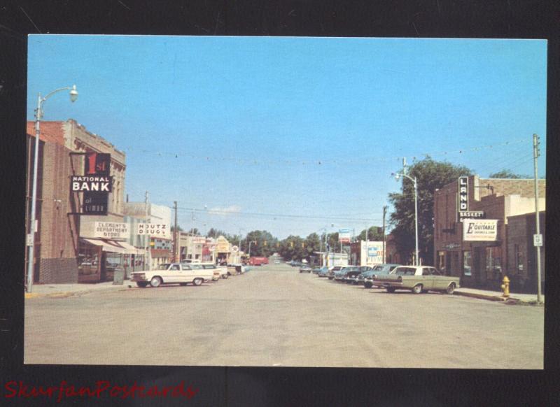 LIMON COLORADO DOWNTOWN MAIN STREET SCENE 1960's CARS VINTAGE POSTCARD