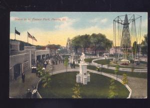 PEORIA ILLINOIS AL FRESCO PARK AMUSEMENT PARK ANTIQUE VINTAGE POSTCARD ILL.