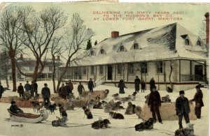 canada, FORT GARRY, Manitoba, Delivering Fur to Hudson's Bay Co. (1927) Postcard