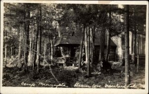 Moosehead Lake Maine ME Camp Minnewaska Real Photo Vintage Postcard