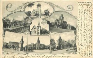 1906 Multi View Churches Phoenix Arizona Postcard undivided 4807