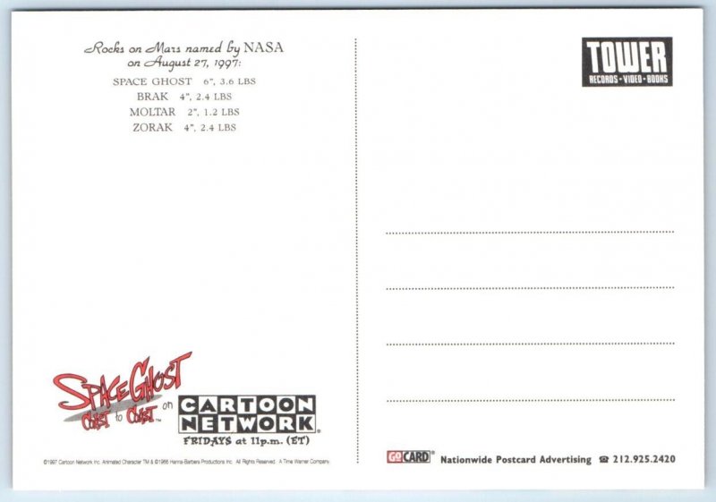 SPACE GHOST Comic TV Series 1997 CARTOON NETWORK  4x6 Tower Records Postcard
