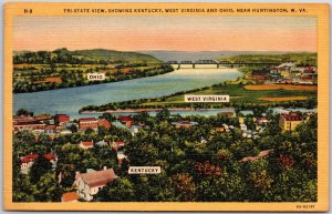 Huntington West Virginia W. VA., Tri-State View, Kentucky, and Ohio, Postcard