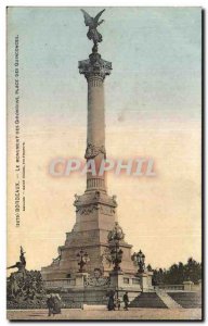 Old Postcard Bordeaux Monument Square Girondins Quincones