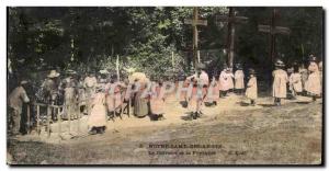 Old Postcard Notre Dame Des Anges Calvary and the Fountain