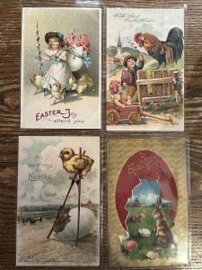 Lot of Antique Postcards Early 1900s Vintage Embossed Easter, Children Animals ￼