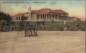 Pinehurst North Carolina NC Tennis Courts Country Club Vintage Postcard