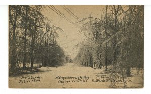 NY - Gloversville. Kingsborough Avenue, Ice Storm February 17, 1909