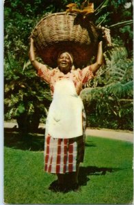 Fruit and Flower Vendor in Jamaica BWI  Postcard Posted 1966