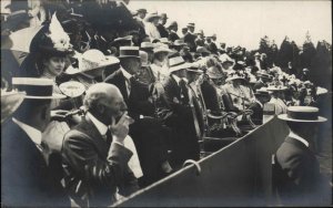 Stockholm Sweden 1912 Olympics Tennis Royal Box Real Photo Postcard