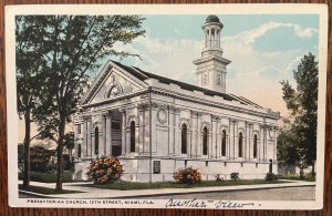 Vintage Postcard 1917 Presbyterian Church, 12th Street, Miami, Florida (FL)