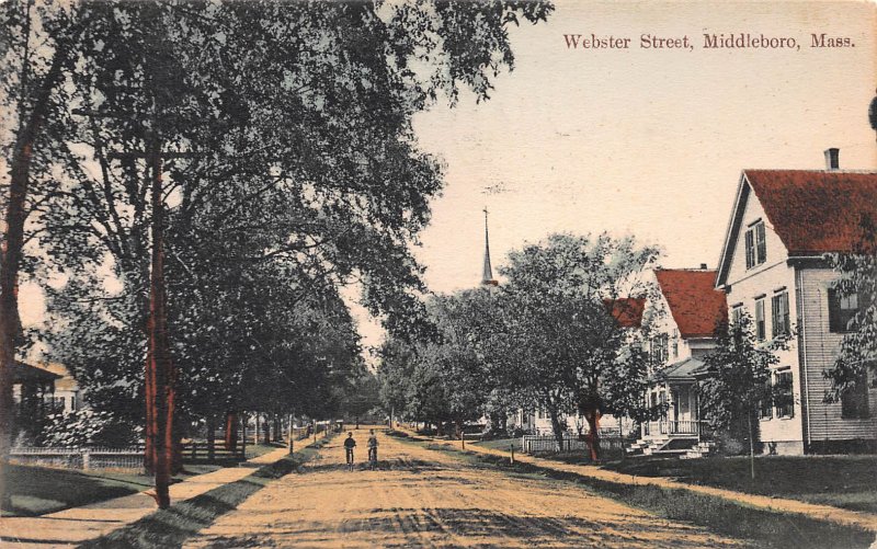 Webster Street, Middleboro,Massachusetts, Early Postcard, Used in 1911