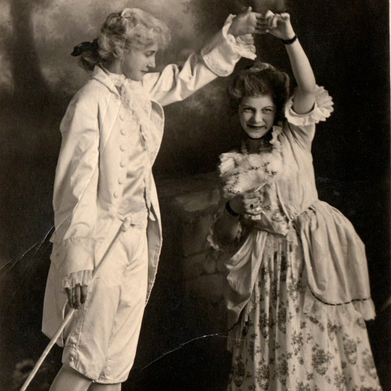 c1910s 1700 Fashion RPPC Man Woman Opera Theatre Dance Costume Actors Photo A174