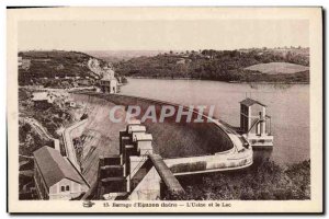 Old Postcard Electricity Dam & # 39Eguzon L & # 39usine and Lake
