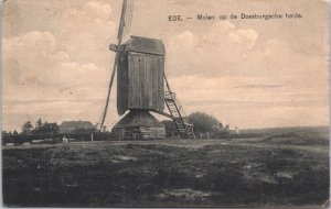 Netherlands Ede Molen Doesburgse Heide Windmill Vintage Postcard 09.03