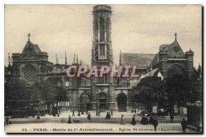 Postcard Old City Hall Paris 1st Arrondissement St Germain l'Auxerrois church